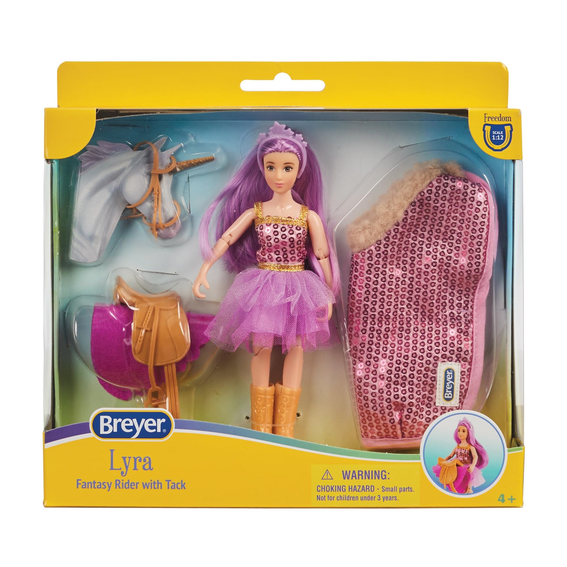 Breyer Horses Freedom Series | Lyra - Unicorn Rider with Tack | Model # B-FS-10659