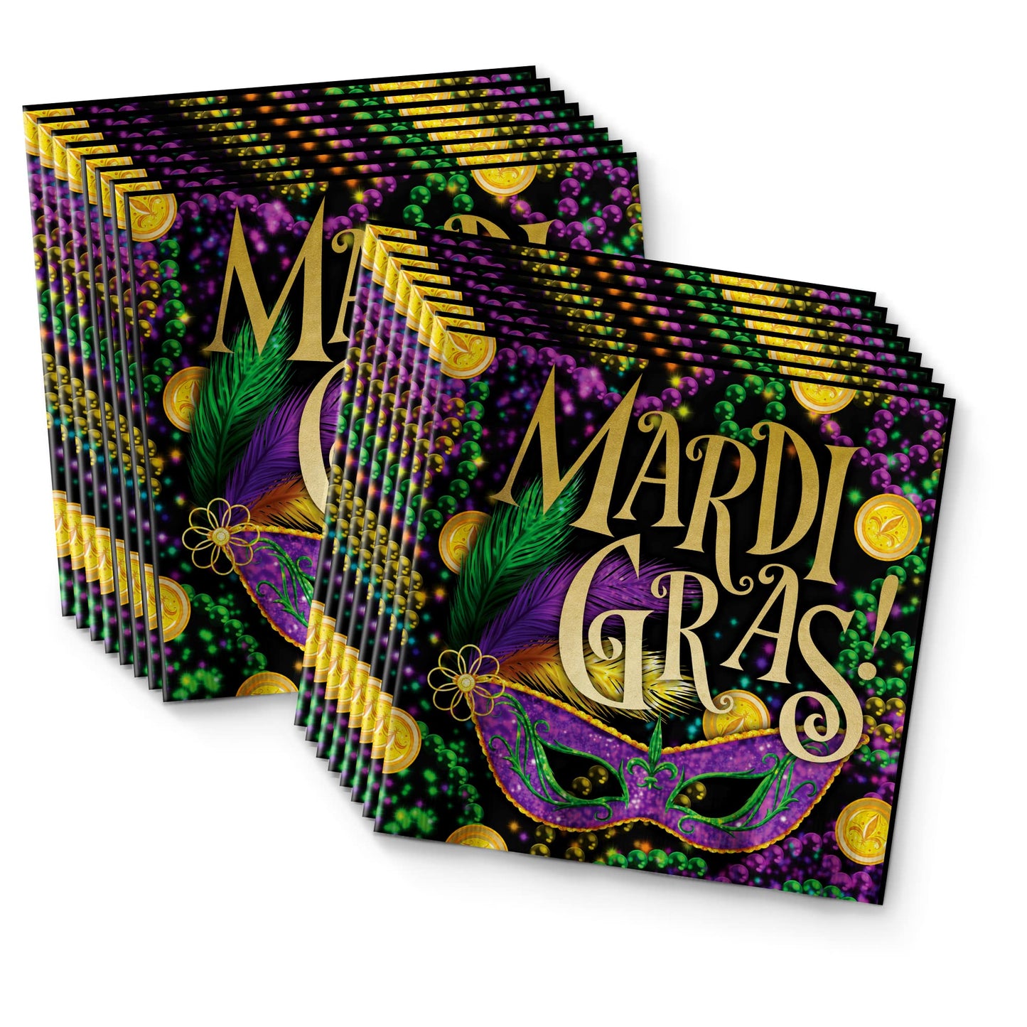 Mardi Gras Party Supplies Set Plates Napkins Cups Tableware Kit for 16
