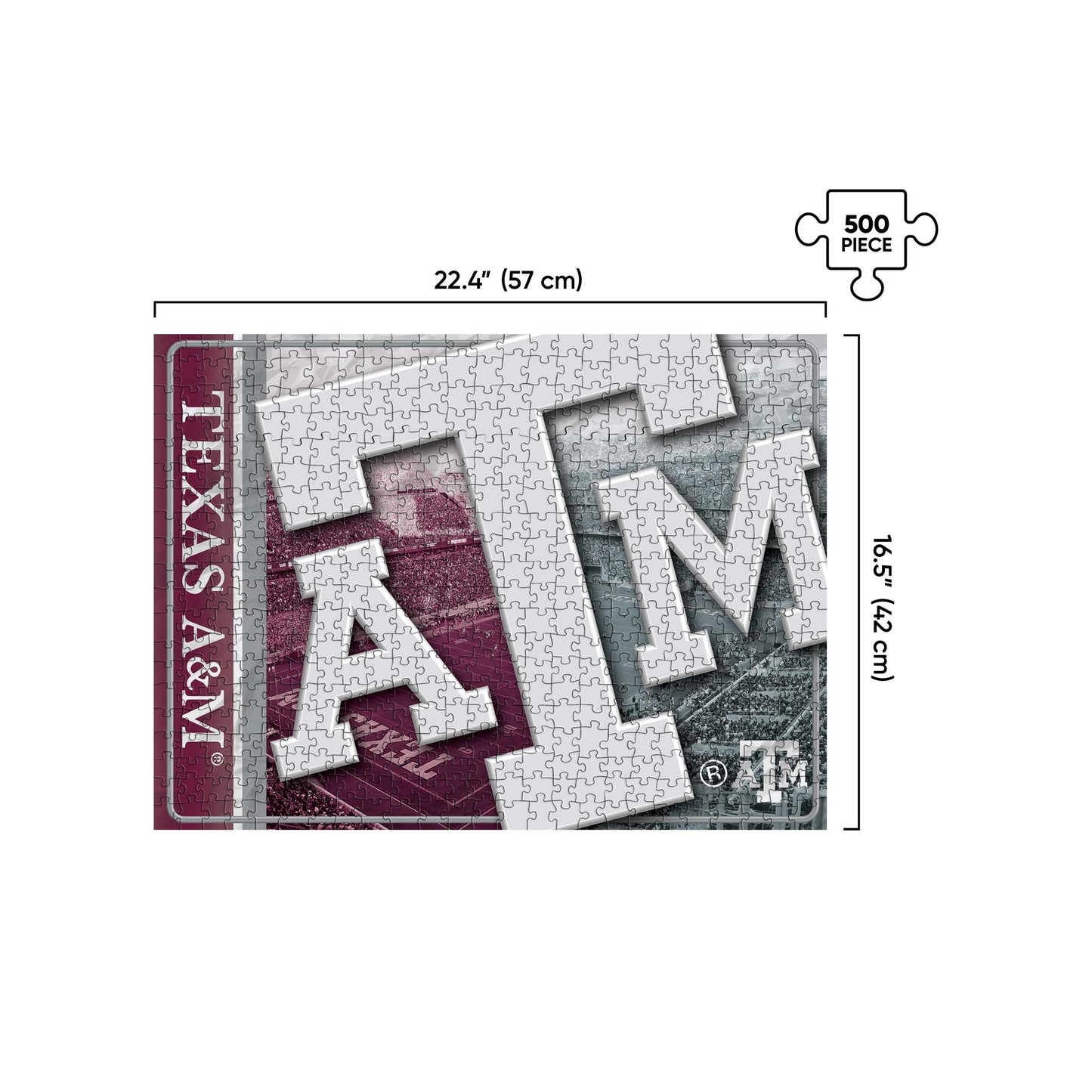 FOCO NCAA Texas A&M Aggies NCAA Big Logo 500 Piece Jigsaw PZLZ