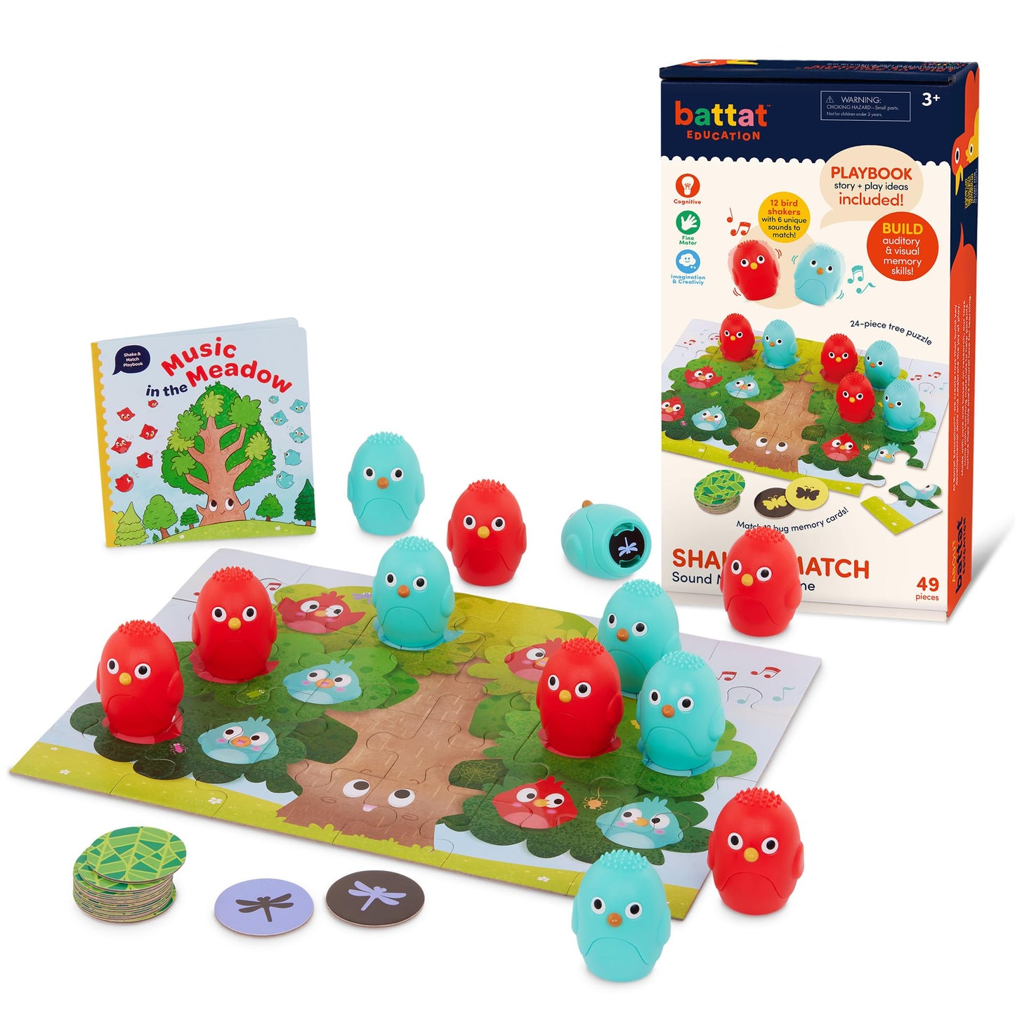 Battat Education - Montessori Memory Game Sound Shakers Toy for Toddlers - Educational Matching Game with Colorful Egg Shakers