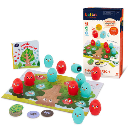 Battat Education - Montessori Memory Game Sound Shakers Toy for Toddlers - Educational Matching Game with Colorful Egg Shakers