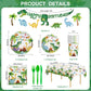 170 Pcs Dinosaur Birthday Decorations - Jungle Dino Party Supplies Sets, Includes Happy Birthday Dinner Plates Napkins, Flatware, Banners and Cups