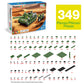 PicassoTiles Army Tank And Military Motorcycle 349pc Bricks Blocks Building Set STEM Learning Tactical Vehicle Toy Compatible With Major Interlocking