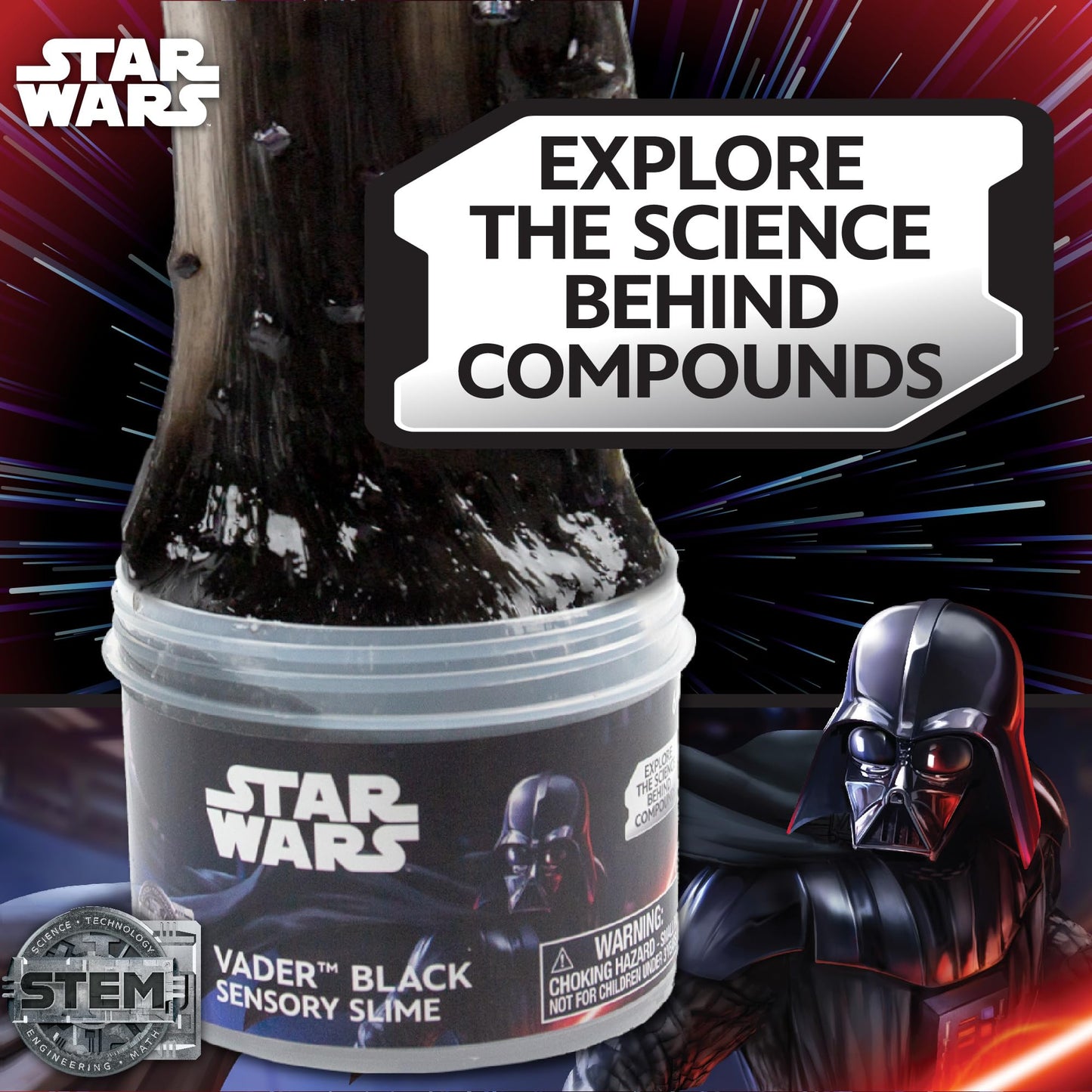 STAR WARS Vader Black Slime, 8 oz Galaxy Slime, Pre-Made Darth Vader Slime, Party Favors for Kids, Perfect for Goodie Bags, Desk Toys, Star Wars