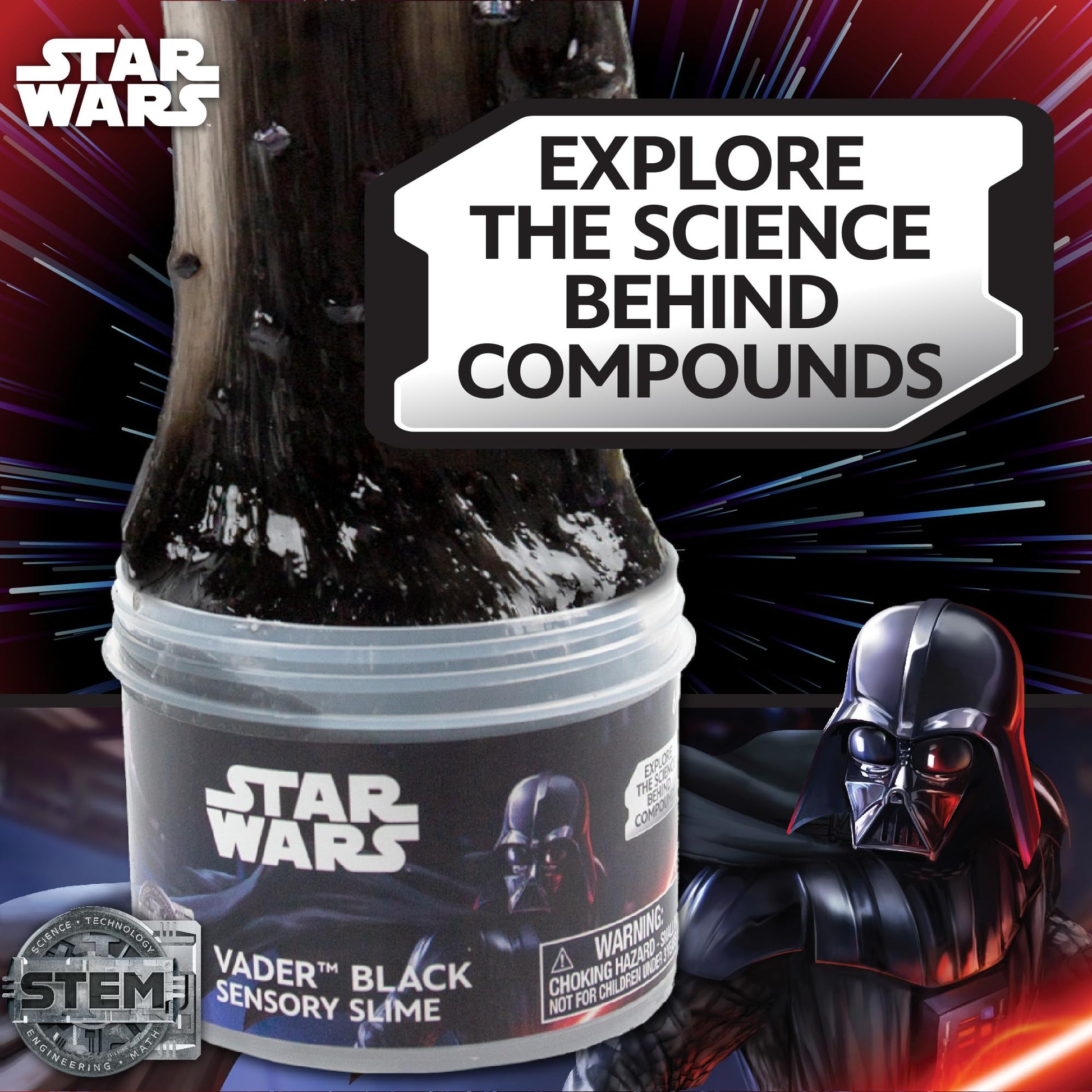 STAR WARS Vader Black Slime, 8 oz Galaxy Slime, Pre-Made Darth Vader Slime, Party Favors for Kids, Perfect for Goodie Bags, Desk Toys, Star Wars