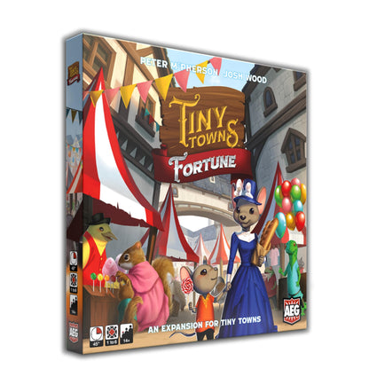AEG Tiny Towns: Fortune Expansion | Adds New Buildings, Introduces Money | Clever use of Limited Resources determines Success | 1-6 Players | Ages 14+