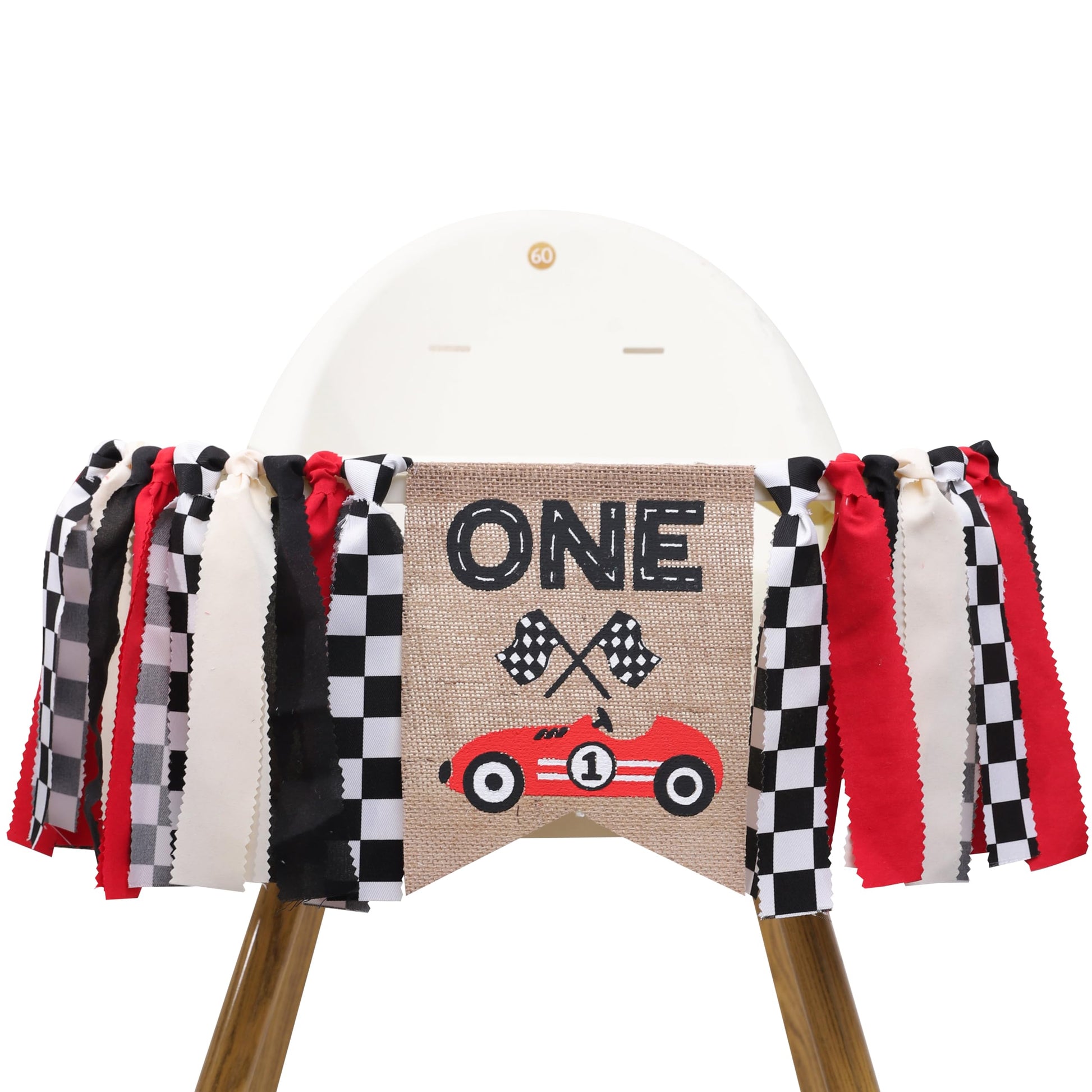 Race Car One High Chair Banner - Race Car 1st/First Birthday Party Decorations,Boy First Race Car Banner,Car Racing One Birthday Highchair,Race Car