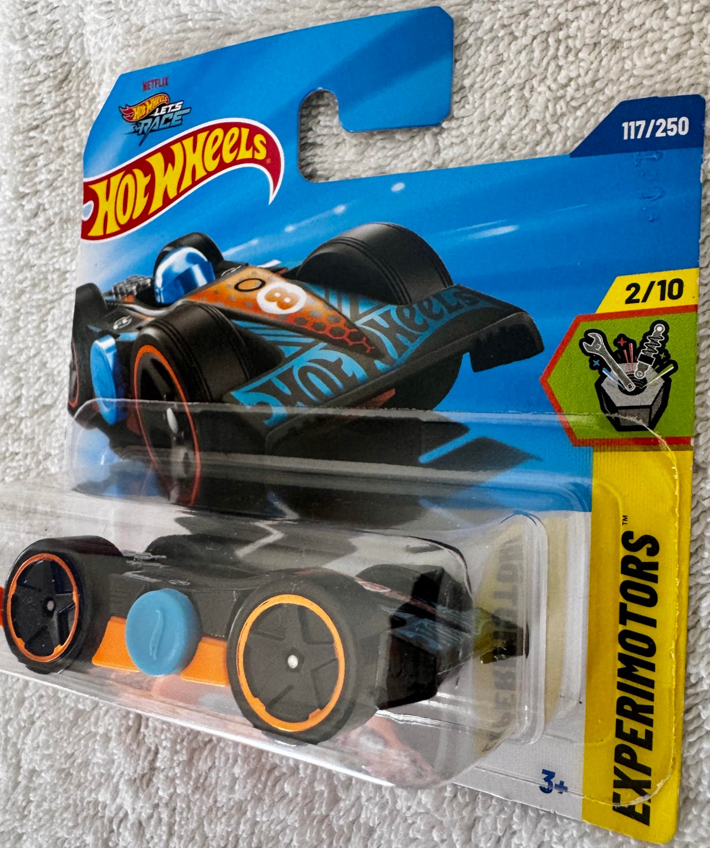 Hot Wheels Flippin Fast [Black & Orange], Experimotors 2/10, 117/250, 1:64 Scale Diecast Car