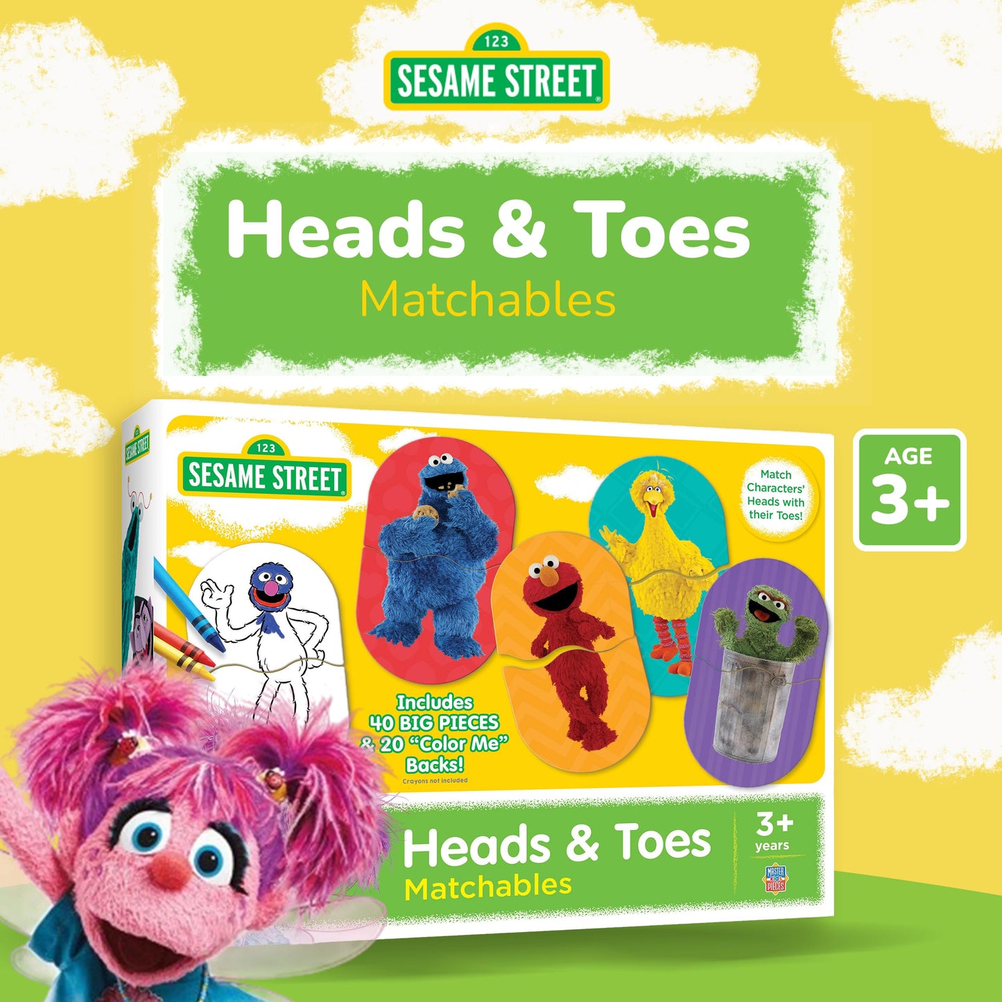MasterPieces Kids Games - Sesame Street Heads & Toes Matching Game - Fun and Educational - Laugh and Learn
