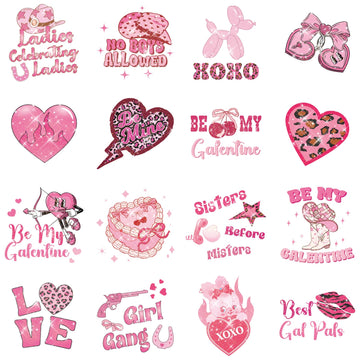256PCS+ Galentine’s Day Glitter Tattoos Party Favors - Heart Girl Love Valentines Stickers V-Day Supplies Decorations