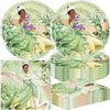 WETIM 40pck Princess Tiana Party Supplies include 20 plates, 20 napkins for the Princess Tiana birthday party decorations