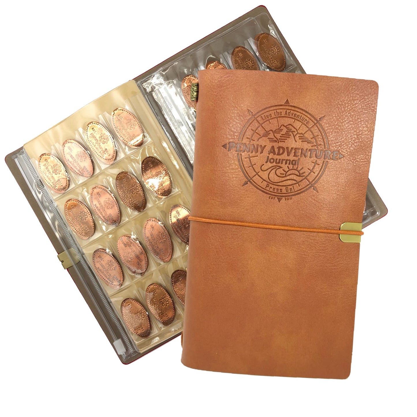 Pennybandz The Penny Journal Holds 146 Coins the Ultimate Souvenir Penny Collecting Book for your Coin Collection Holds 128 Pressed Pennies and 18