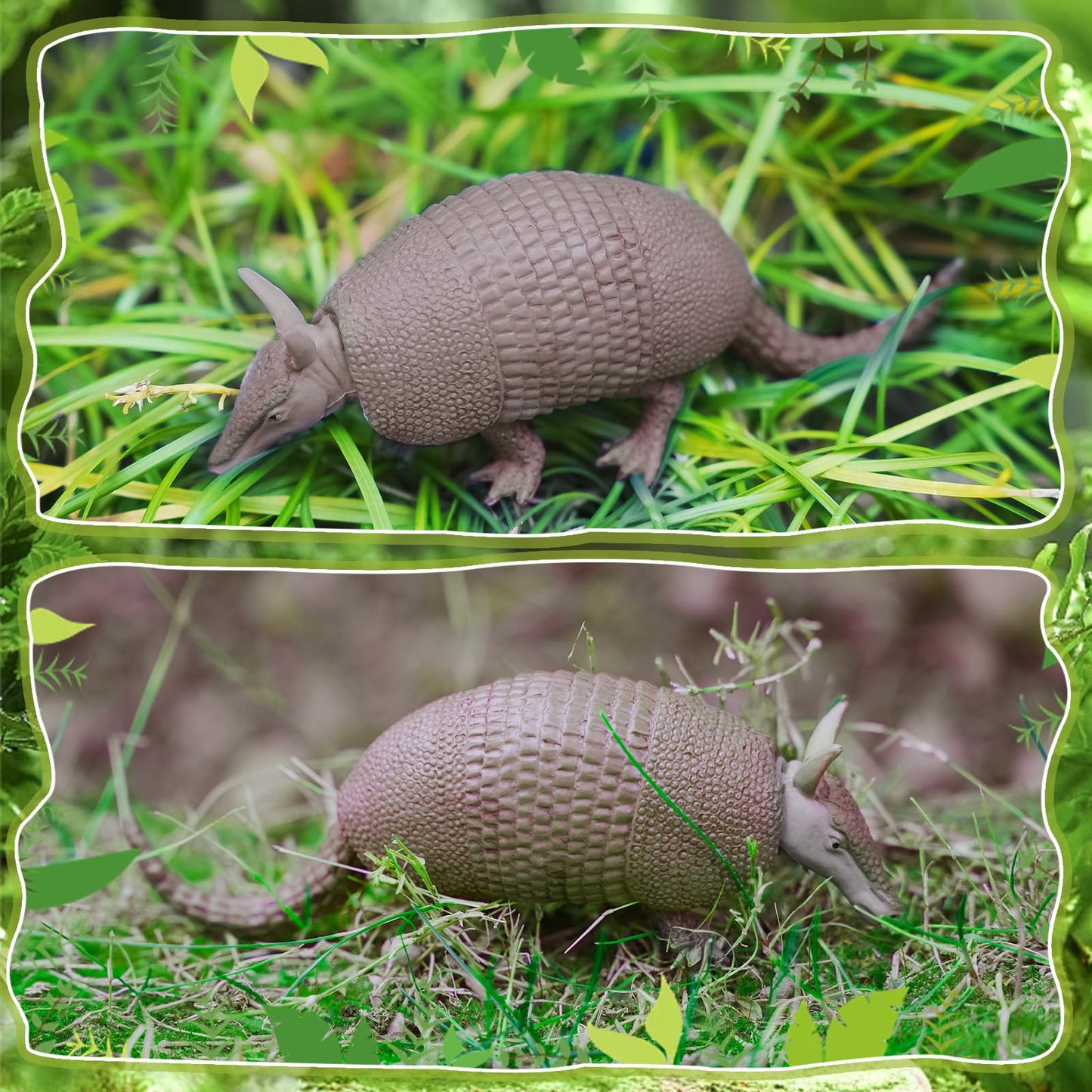 Rich Boxer Armadillo Figurine Realistic Plastic Armadillo Figurine for Home Decor Collection