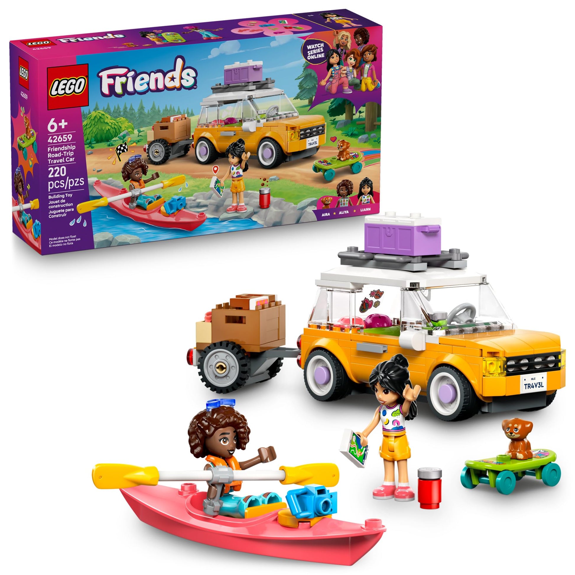LEGO Friends Friendship Road-Trip Travel Car Toy - Buildable Storytelling Playset with Pretend Play Toys and Puppy Figurine - Fun Birthday Gift Idea
