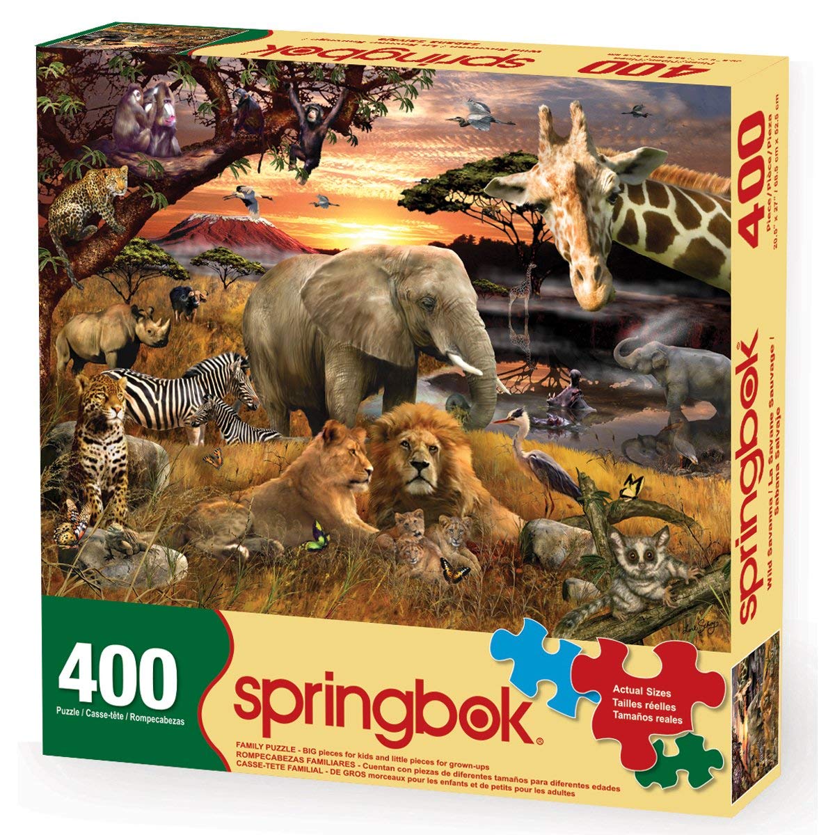 Springbok Wild Savanna 400 Piece Jigsaw Puzzle for Adult and Family