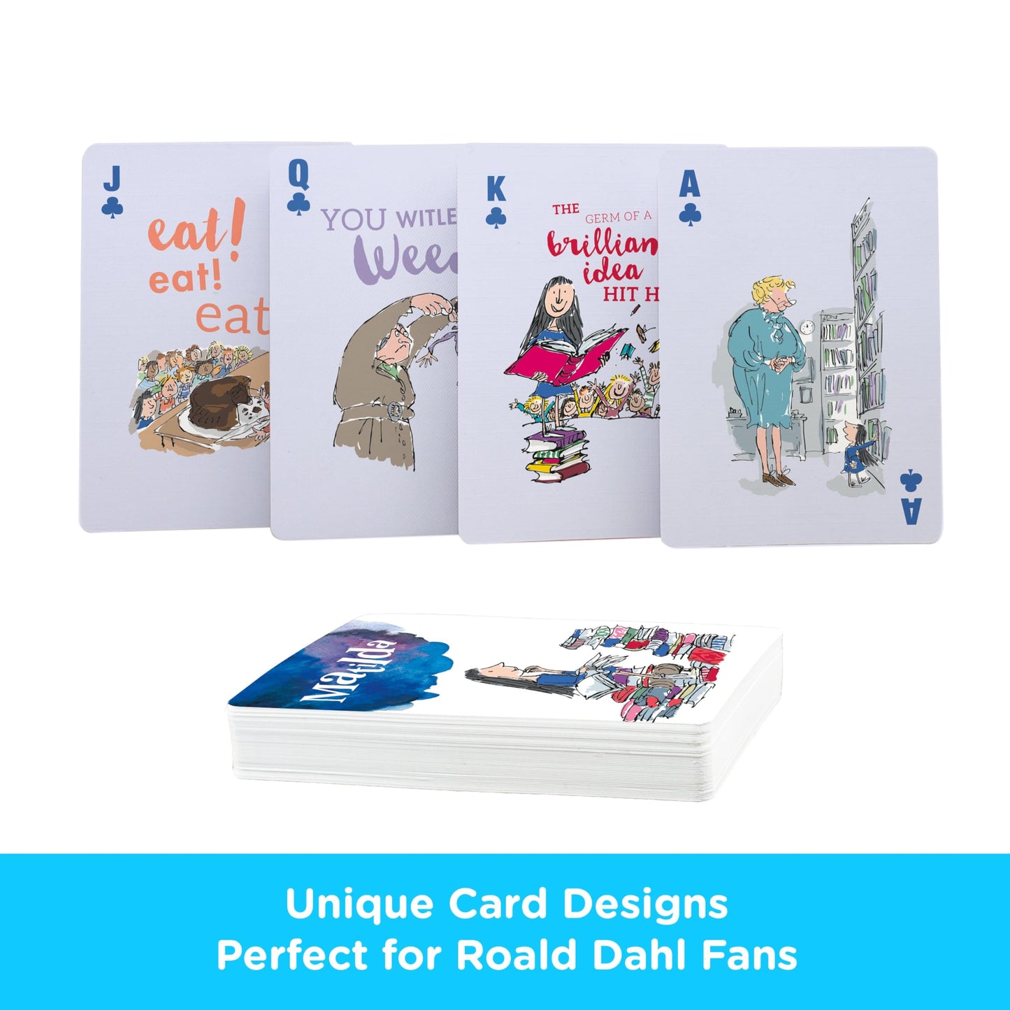 AQUARIUS Matilda Playing Cards - Roald Dahl Themed Deck of Cards for Your Favorite Card Games - Officially Licensed Matilda Merchandise & Collectibles