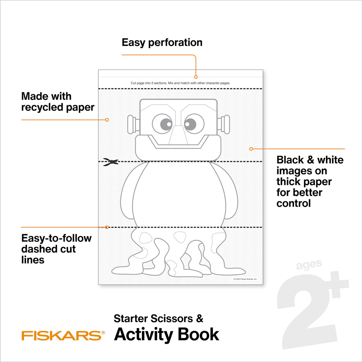Fiskars Toddler Activity Book with Safety Scissors, For Kids Ages 2, 3, 4+