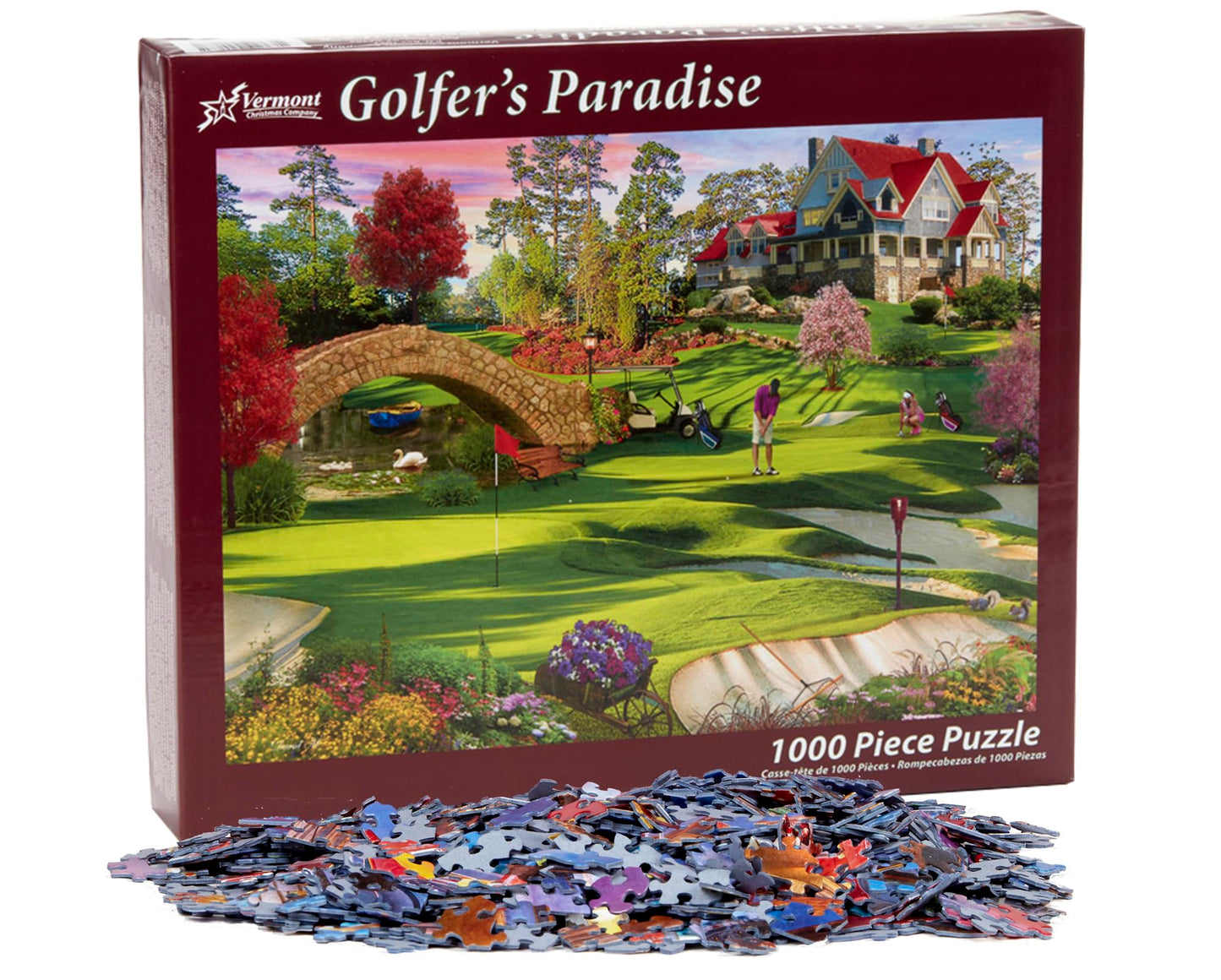 Vermont Christmas Company Golfer's Paradise Jigsaw Puzzle 1000 Piece