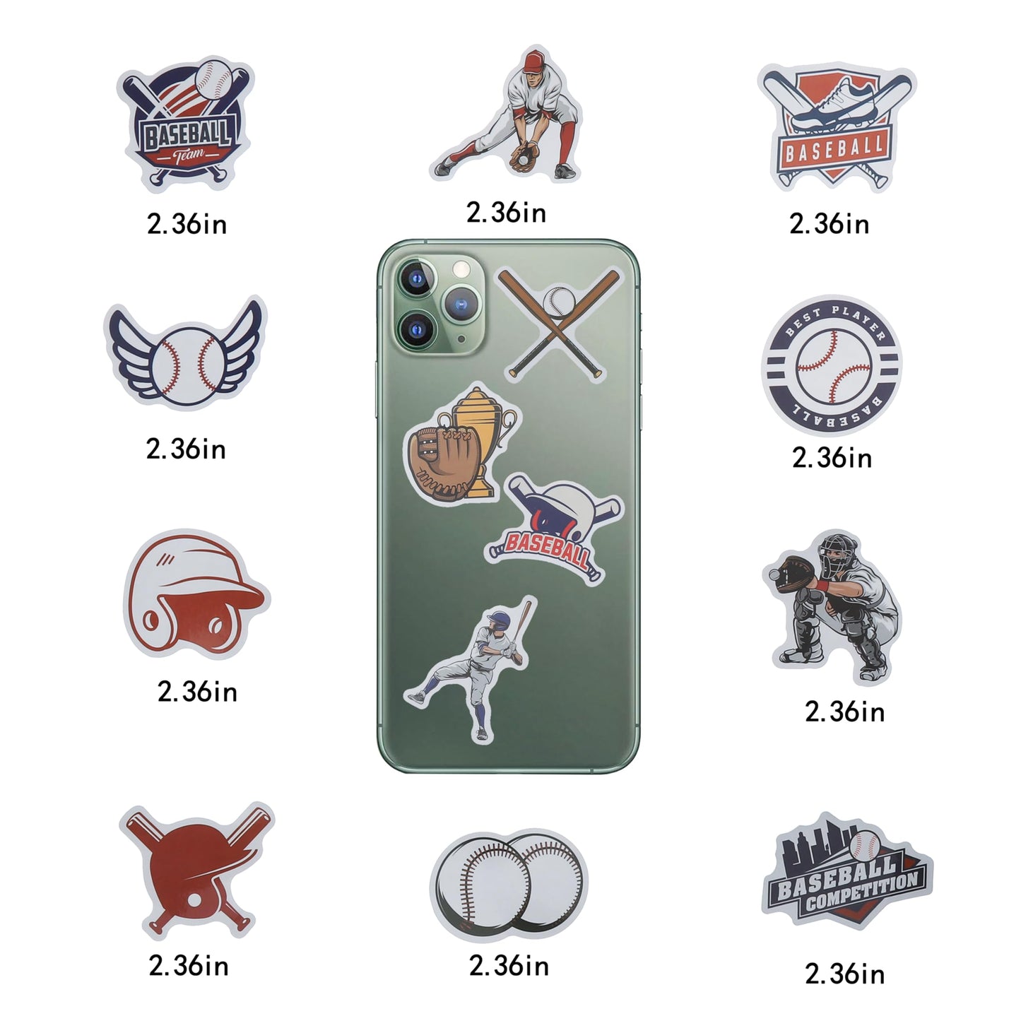 100 Pack Baseball Stickers, Baseball Party Favors, Birthday Decorations