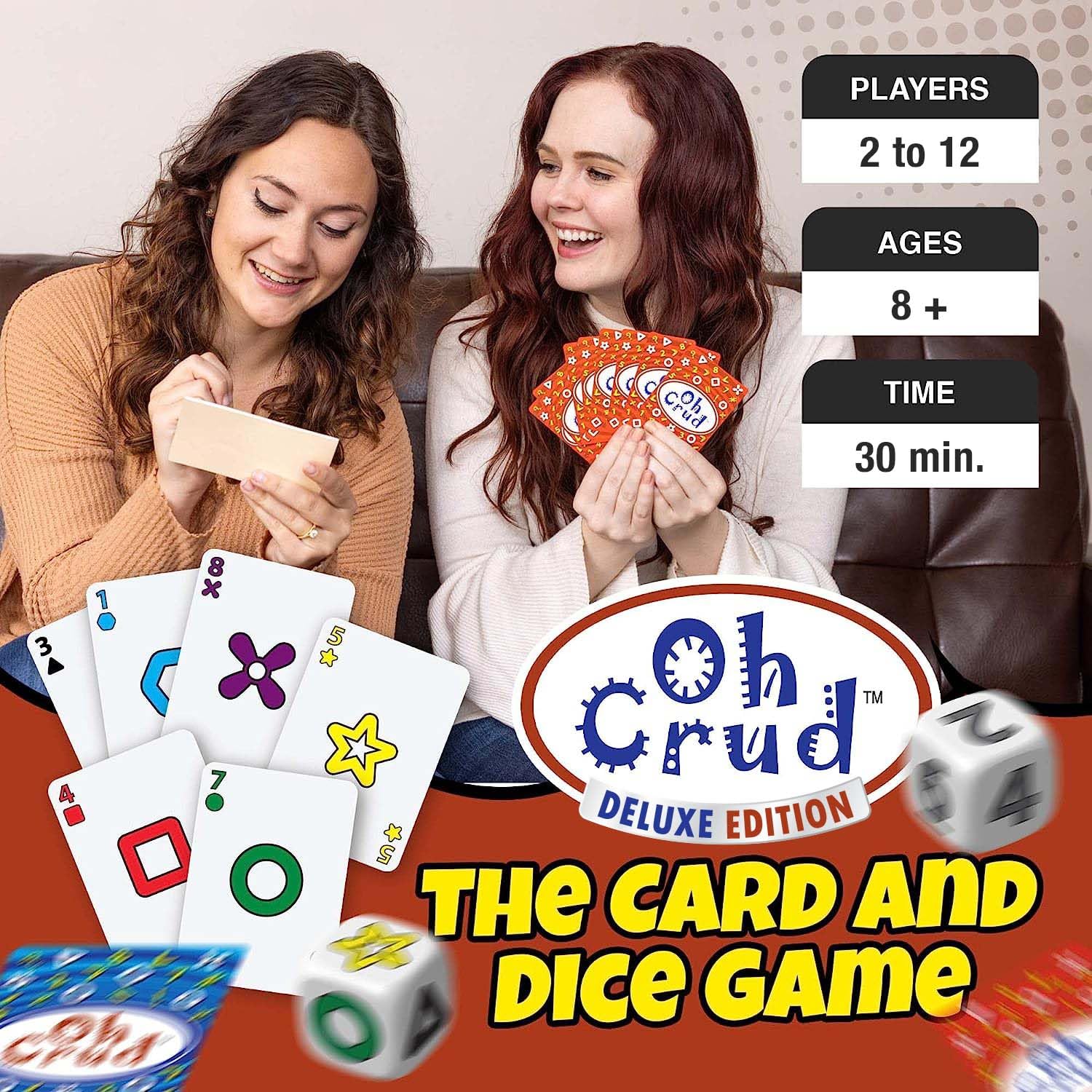 Oh Crud Deluxe Edition: A Trick-Taking Card & Dice Game for Adults & Families, Strategy Card Game for Family Game Night Fun, Easy-to-Learn & Portable