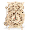 Collections Etc 161-Piece Owl Mechanical Wooden Model Clock Kit