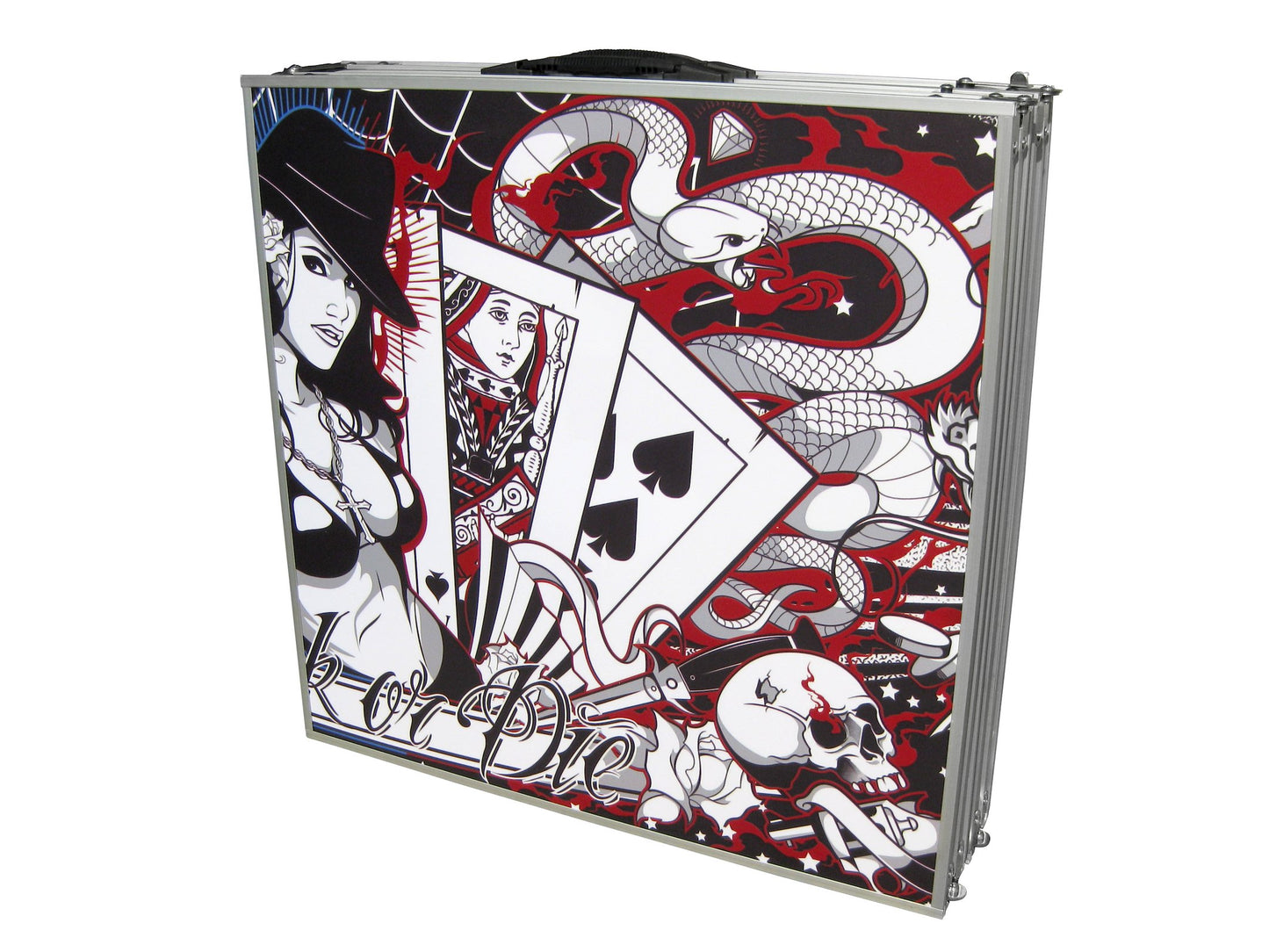 Tattoo Portable Beer Pong Table with Holes