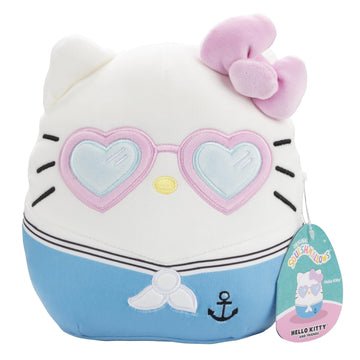 Squishmallows Original 8-Inch Hello Kitty Heart Glasses Plush - Official Jazwares Sanrio Plush - Collectible Soft Squishy Stuffed Animal Toy - Gift