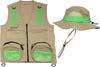 Eagle Eye Explorer Safari Outdoor Exploration Vest Set for Fishing Hunting Outdoor Exploration (Adult S/M, Tan Vest with Hat)