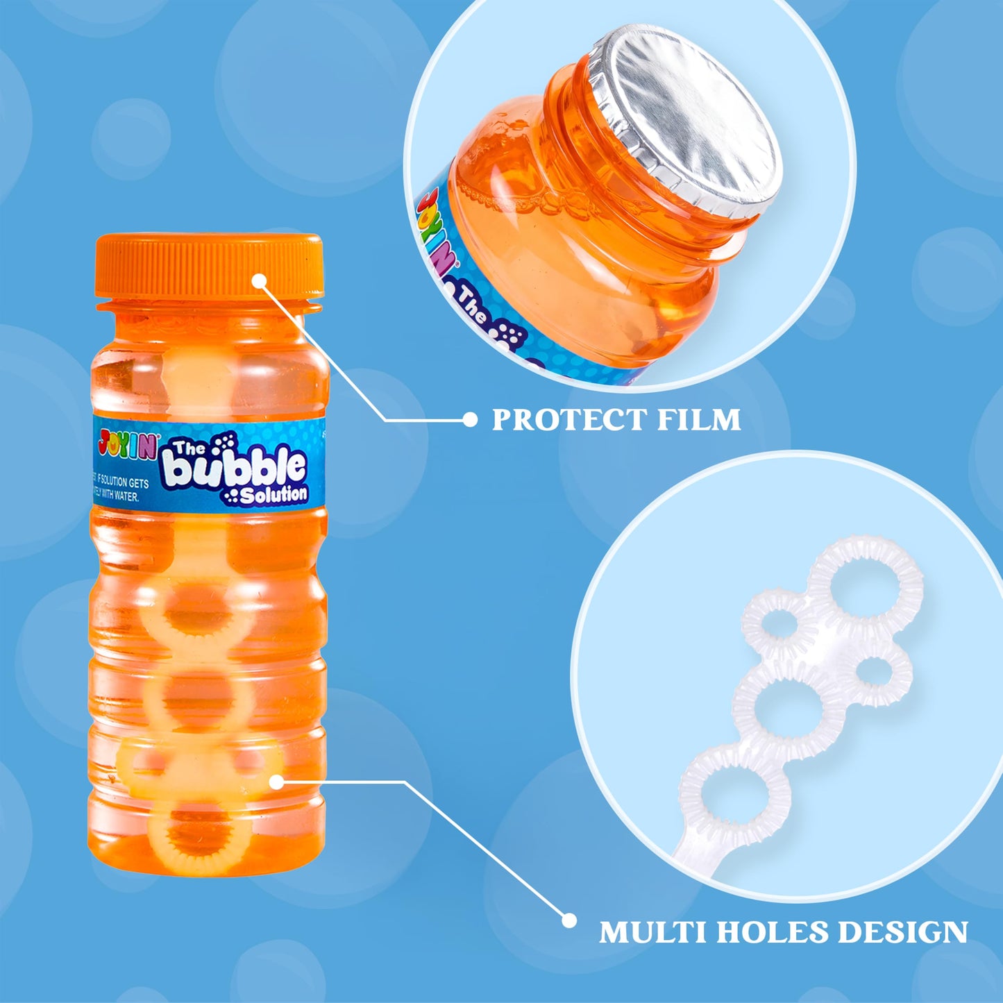 JOYIN Bubble Bottles 6 PCS (4oz Solution), Bubbles for Toddlers, Blow Bubbles Solution Wand Bulk for Party Favors for Kids, Toddler Summer Outdoor