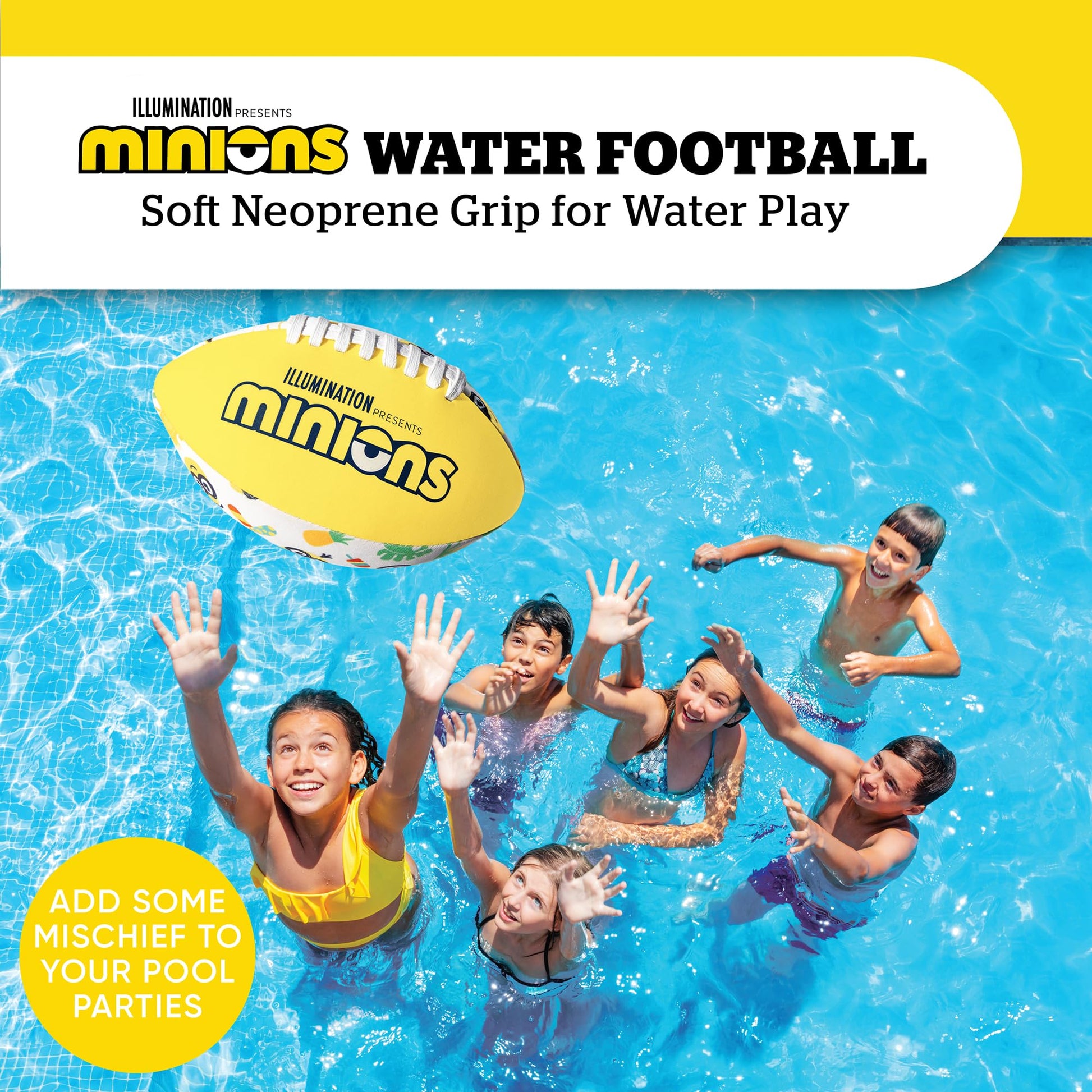 Minions Water Football Pool Toy, Kids Beach and Pool Football for Summer Water Games, Backyard, Parties, and Outdoor Play