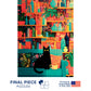 Coffee Cat Library (No. 12) - 1000 Piece Animal Jigsaw Puzzle for Adults | Printed in USA | Satin Low-Glare Finish | Random Ribbon Cut | Bonus Poster