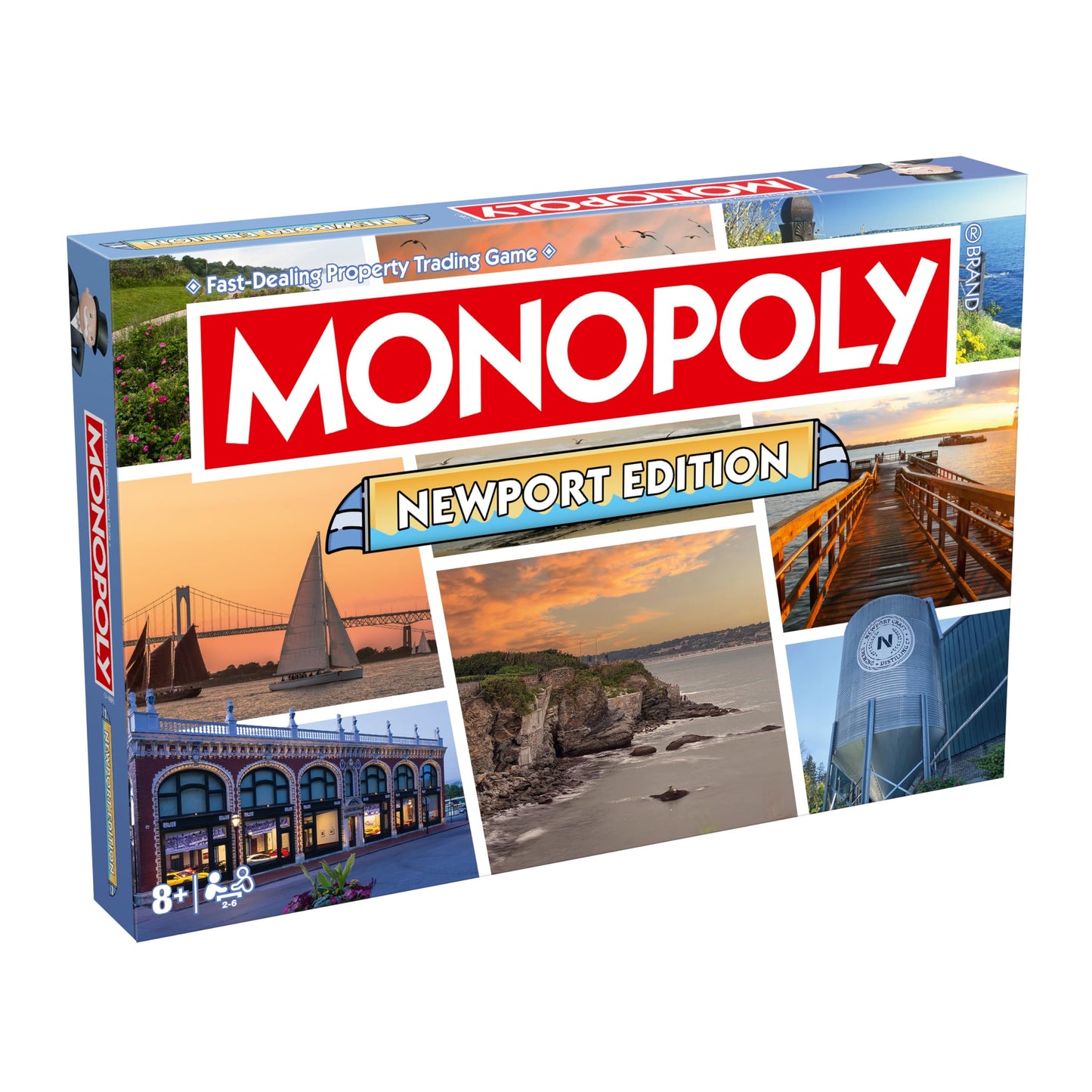 Monopoly Board Game Newport Edition: 2-6 Players Family Board Games for Kids and Adults, Board Games for Kids 8 and up, for Kids and Adults, Ideal