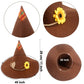 Haconba 3 Pack Halloween Scarecrow Hat Sunflower Felt Scarecrow Witch Hats for Halloween Cosplay Scarecrow Theme Party Costume Accessory, 3 Colors
