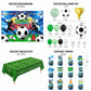 128Pcs Soccer Birthday Party Decorations Set - Football Theme Party Supplies with Backdrop, Balloon Arch Kit, Banner, Cake Topper & Tablecloth