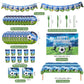 Soccer Birthday Party Supplies Set 93 PCS, Football Theme Decorations with , Cups, Napkins, Tablecloth, Banner & Backdrop, Eco-Friendly Disposable