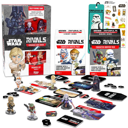 Star Wars Rivals Board Game with Expansion Packs - 3 Pc Bundle with Series 1 Expandable Game with Mini Figures and Booster Packs for Boys, Girls |