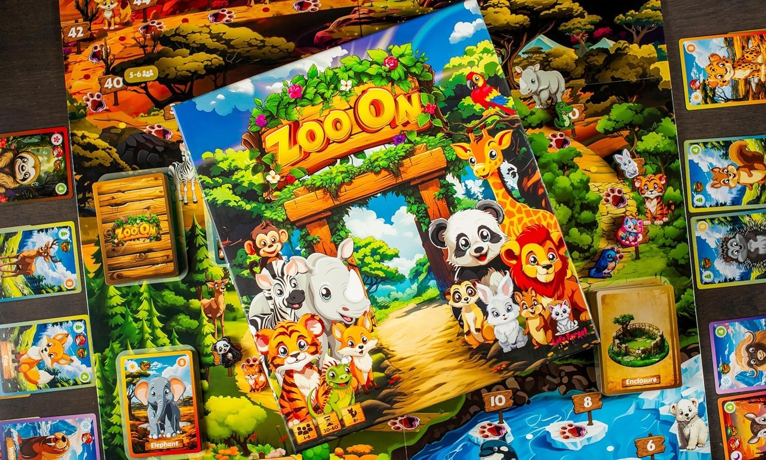 Zoo On Family Board Game - Build Your Own Animal Zoo - Strategy Card Game for Kids and Adults - Fun Game Night Party Game - 1 to 6 Players Ages 7