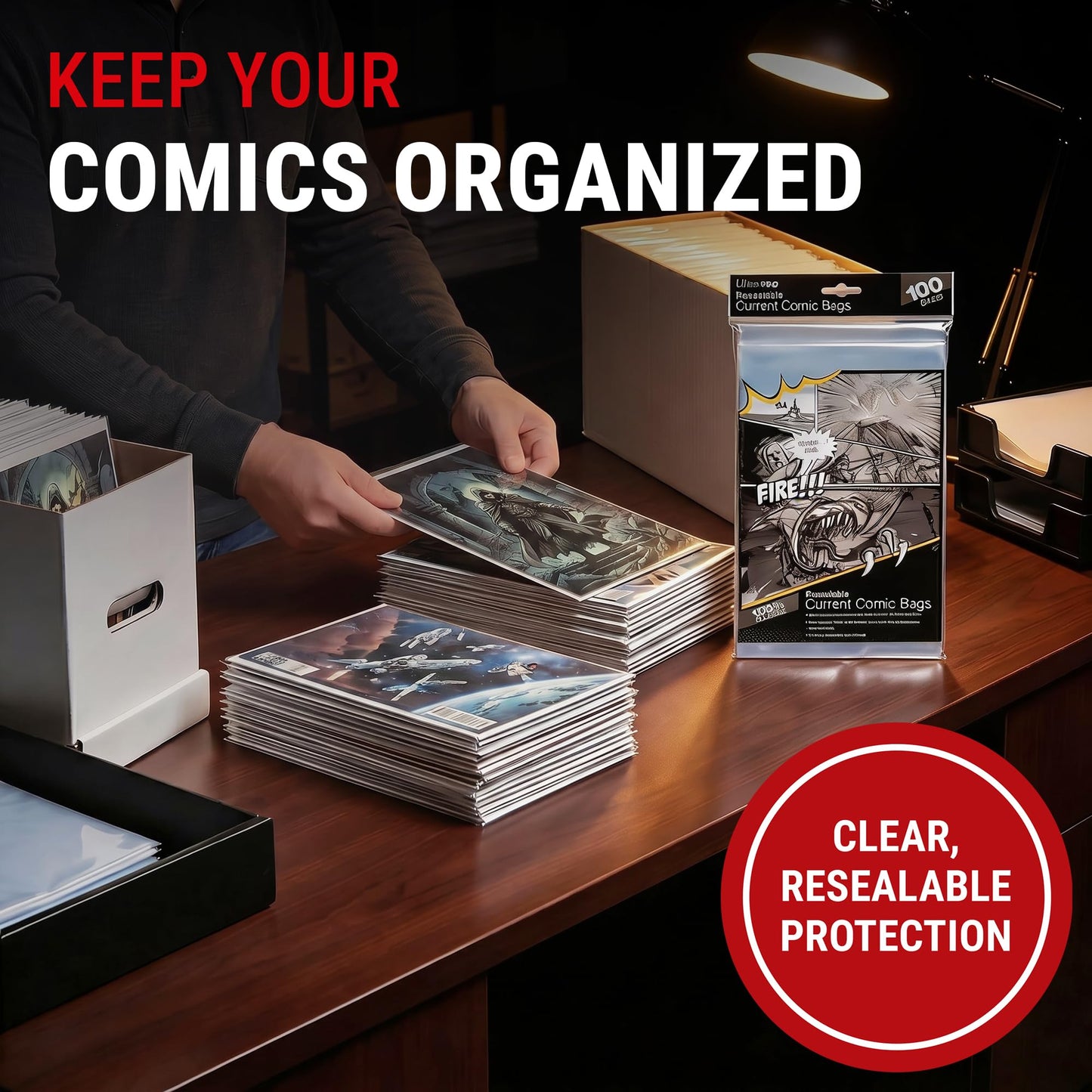 Ultra Pro Resealable Current Size Comic Bags - 2 Mil Clear Polypropylene Comic Book Sleeves - Acid-Free, No PVC & Storage Covers for Modern Comics up