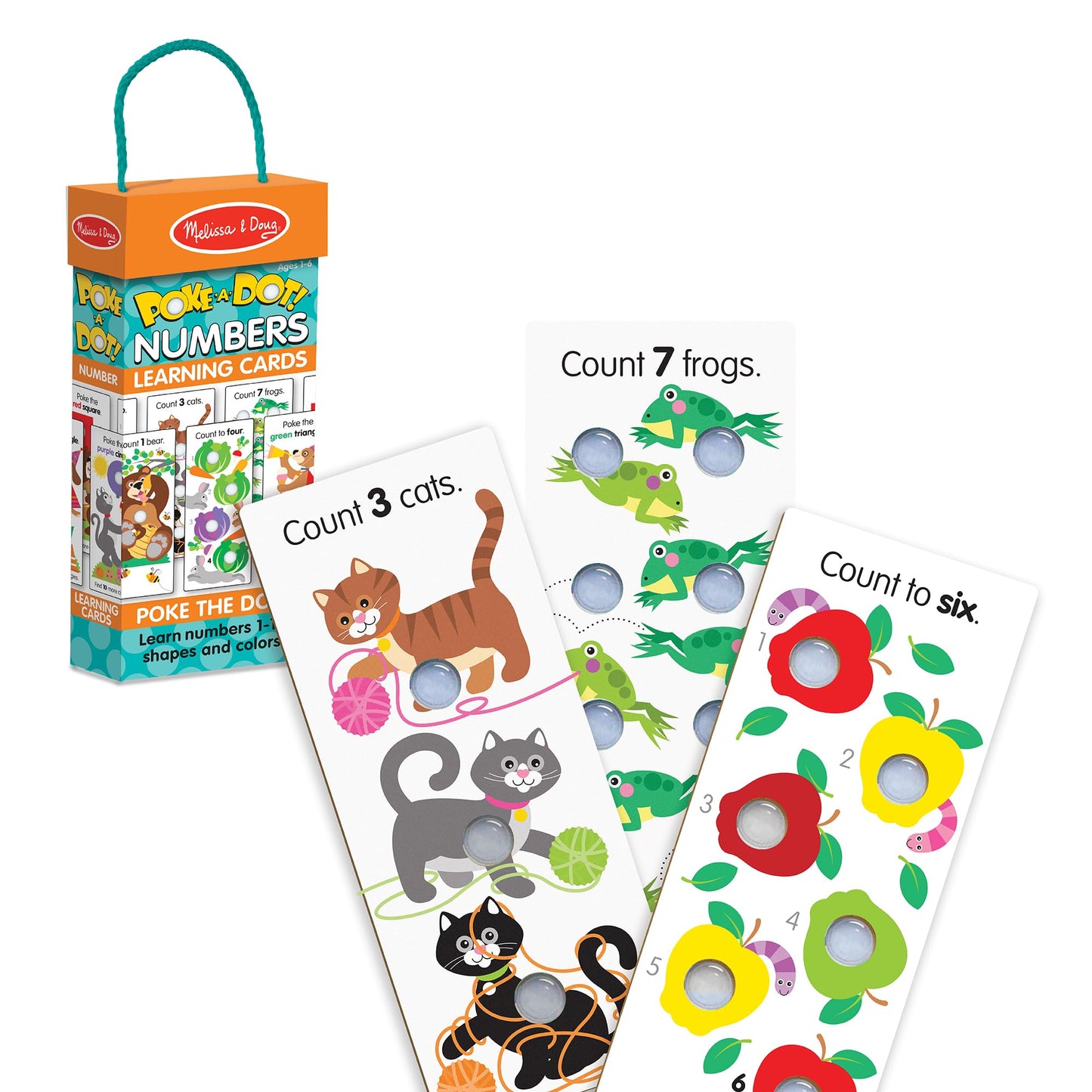 Melissa & Doug Poke-a-Dot! Numbers, Shapes & Colors Jumbo Learning Cards, 13 Double Sided Interactive Flash Cards, Educational Activities for Toddlers