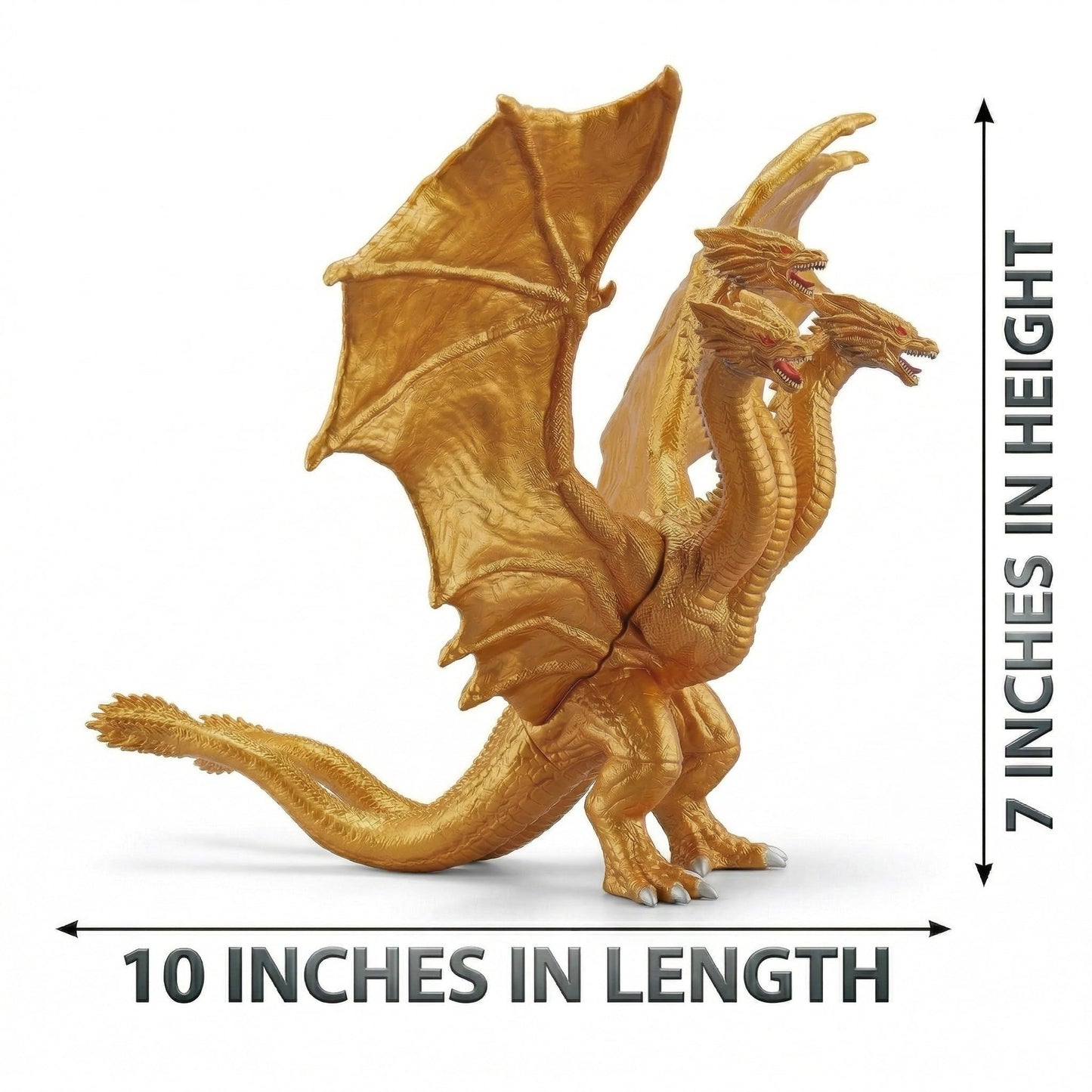 JAYKENIXO Chidorah Dragon Monster Action Figure 8 Inch - Movable Joints, Detailed Kaiju Creature Toy with Carry Bag for Kids Play, Display & Gift