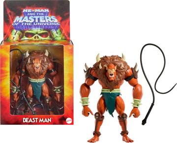 Masters of the Universe Origins Action Figure Deluxe Beast Man Cartoon Collection, 5.5-inch 1980s TV Villain, Detailed Design