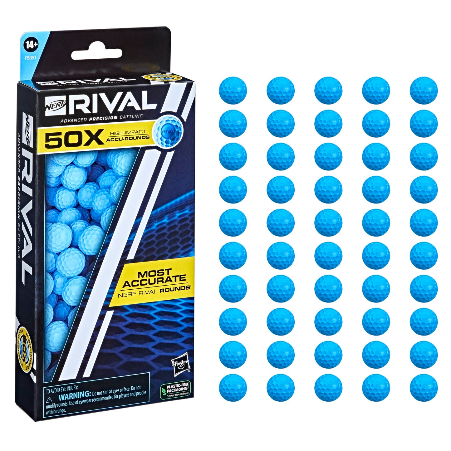 Nerf Rival 50 Accu-Round Refill, Includes 50 Accu-Rounds, The Most Accurate Nerf Rival Rounds*, Compatible with All Nerf Blasters