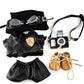Clothes for 17cm Labubu(No Doll) 6-Pcs Leather Jacket with Hat,Goggles,Flash Camera & Boots,Street-Style Accessories Compatible with Labubu 17cm 15cm