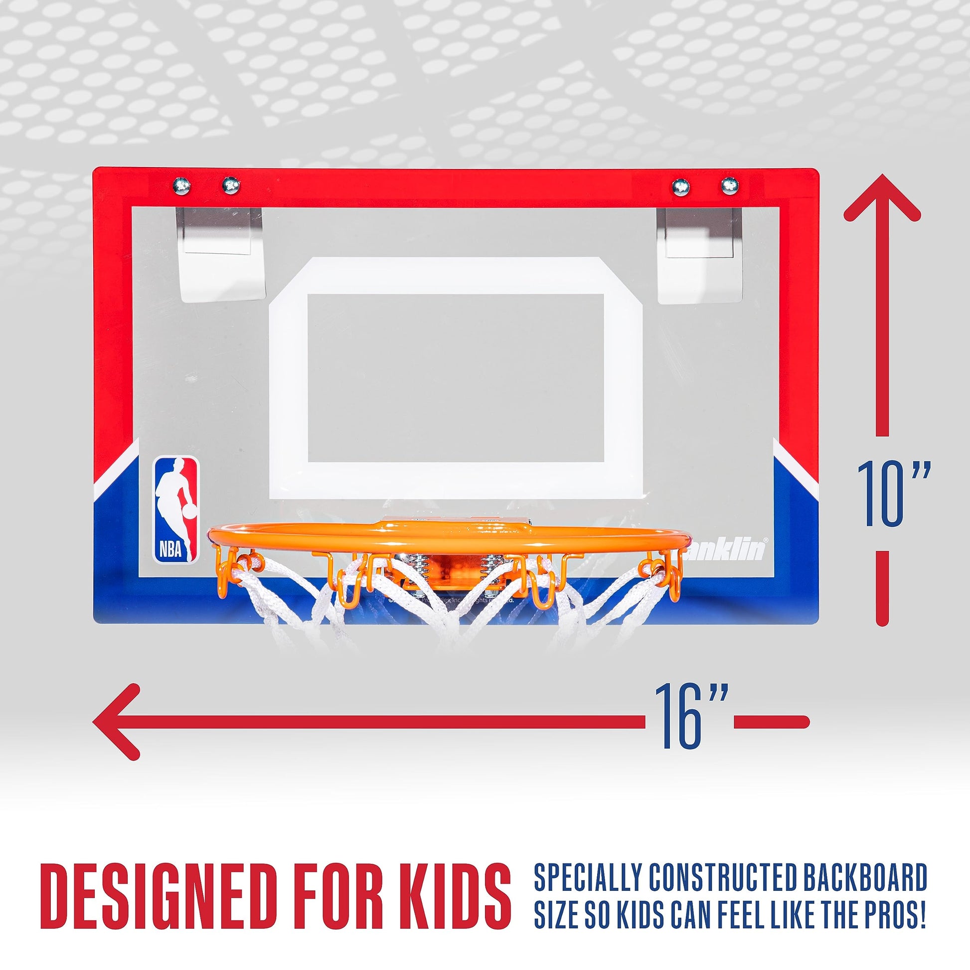 Franklin Sports NBA Over the Door Mini Basketball Hoop - Kids Custom NBA Team Indoor Mini Hoop with All 30 Team Stickers - Fan Shop Basket for Bedroom