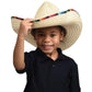 GiftExpress Mexican Sombrero Hat Child Size with Serape Trim, Straw Sombrero for Cinco de Mayo, Mexican Party and Fiesta
