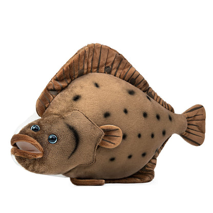 ZHONGXIN MADE Simulation Flounder Stuffed Plush Toy- 17inch Lifelike Ocean Animals Cute Flatfish Plushie Toys Figur, Super Soft Plush Dolls for Kids