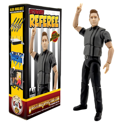 Ultimate Dark Gray Referee with Deluxe Articulation for Wrestling Figures