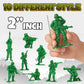 KiddieLoot Green Army Men Toy Soldiers (72 Pack) - Classic Military Action Figures for Kids - Plastic Army Toys Set for Battle Play, Party Favors