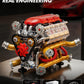 JSINMA V12 Engine Model Kit that Runs, Motorized Mechanical Building Set for Adults with Visible Moving Pistons, Transparent Side Cover, Desk Display
