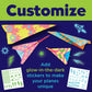Creativity for Kids Paper Airplane Kit - Stunt Squadron Neon Glow, Makes 70 Paper Airplanes and 2 Plane Launchers, STEM Birthday or Summer Activities